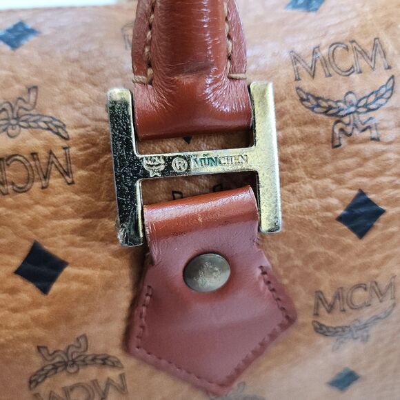 MCM Leather Boston Bag with Crossbody Strap - Picture 9 of 12